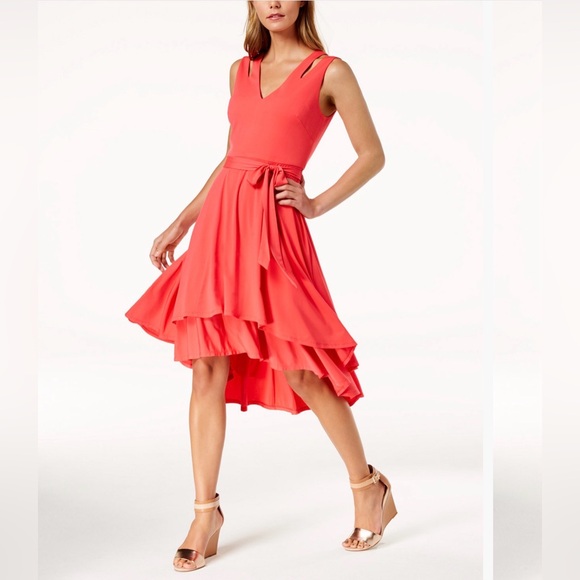 Vince Camuto Dresses & Skirts - Vince Camuto• | Layered High-Low Dress| Med Pink | Size 6